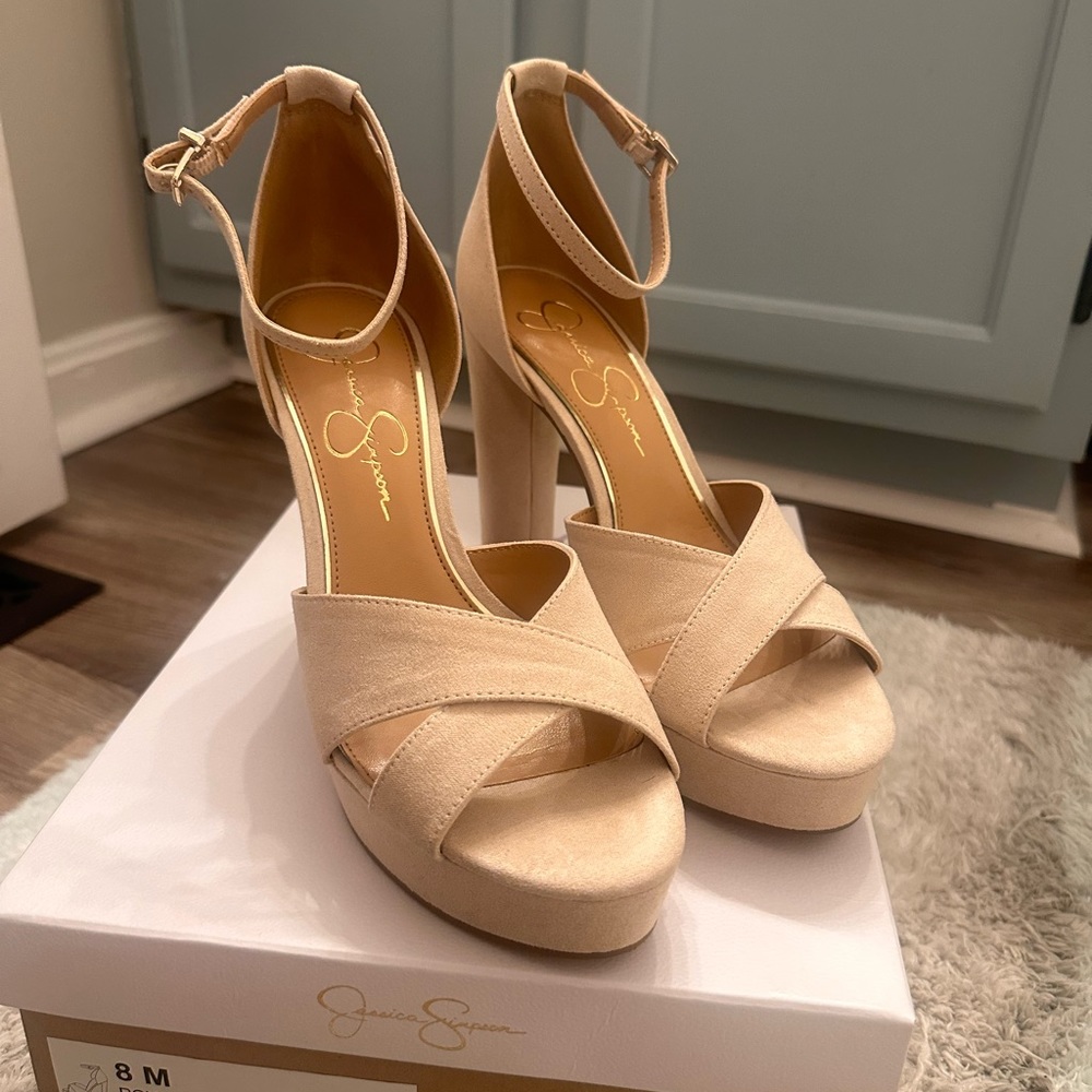 Jessica Simpson Irbella platform sandal, powder beige, size 8